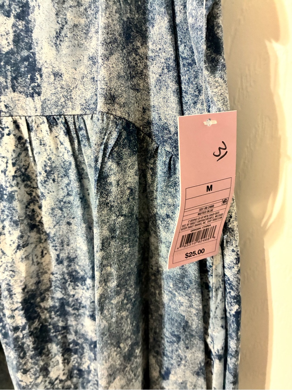 Wild Fable Blue Marble Tie-Dye Spaghetti Strap mini Dress, Medium, NEW - Picture 2 of 4